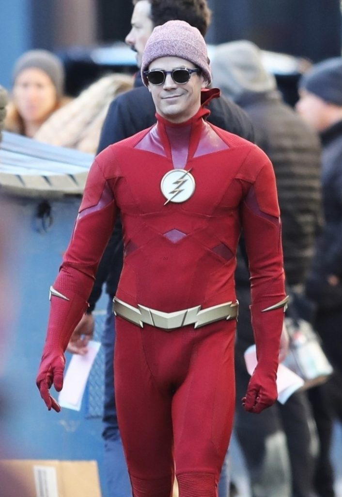 Grant Gustins Superhero Bulge On Set Of The Flash Cocktails Cocktalk