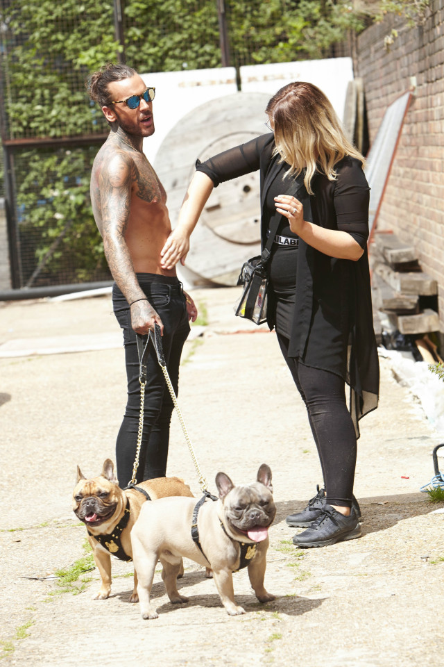 Picture Shows: Pete Wicks, Peter Wicks June 22, 2016 ** Min Web / Online Fee ¿300 For Set ** 'The Only Way is Essex' star Pete Wicks goes topless on the set of his 2017 calendar shoot with his french bulldogs Eric and Ernest in London, England. ** Min Web / Online Fee ¿300 For Set ** Exclusive All Rounder WORLDWIDE RIGHTS Pictures by : FameFlynet UK ¿ 2016 Tel : +44 (0)20 3551 5049 Email : info@fameflynet.uk.com