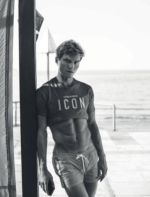 British Model Oliver Cheshire Boasts Bulge in Skimpy Beach Shoot ...