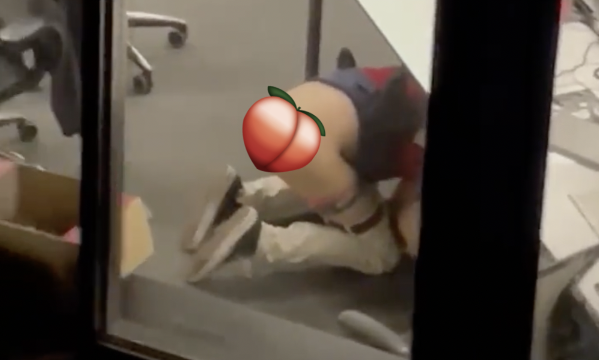 Overtime” Two guys caught having sex on through office window (NSFW) picture